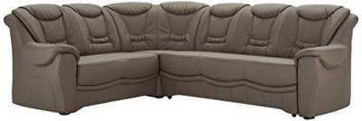 Cavadore Schlafsofa Bensil mit Federkern Sofa L-form mit Bett, Kunstleder, hellbraun, 265 x 94 x 215 cm von CAVADORE