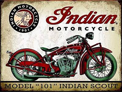 CDecor Indian Motorcycle Blechschilder, Metall Poster, Retro Warnschild Schilder Blech Blechschild Malerei Wanddekoration Bar Geschäft Cafe Garage von CDecor