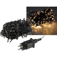 Led Lichterkette Aussen 20 Meter mit 20 LEDs Schwarzes Kabel Spritzwassergeschützt IP44 Beleuchtung Garten Haus Balkon Terrasse Warmweiß von CHILITEC