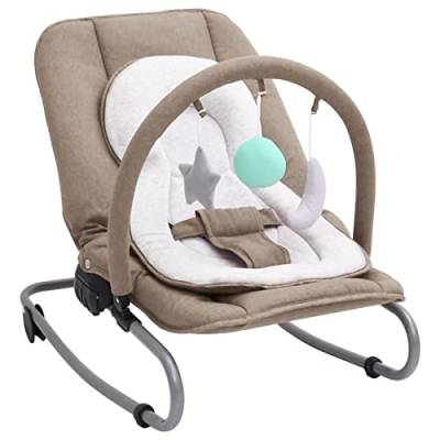 CIADAZ Babywippe Taupe Stahl, Baby Wippe, Baby Bouncer, Kinderwippe, Baby Schaukel, Bouncer Baby 10255 von CIADAZ