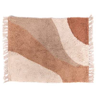 CIAL LAMA Dekorativer Teppich, 100% Baumwolle, weich, gewellt, Boho-Design, Braun, 120 cm von CIAL LAMA