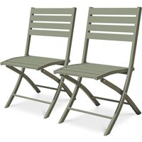 Citygarden - marius - Set mit 2 Gartenstühlen aus khakigrünem Aluminium - city garden - Kaki von CITYGARDEN