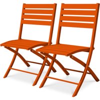 Citygarden - marius - Set mit 2 orangefarbenen Gartenstühlen aus Aluminium - city garden - Orange von CITYGARDEN