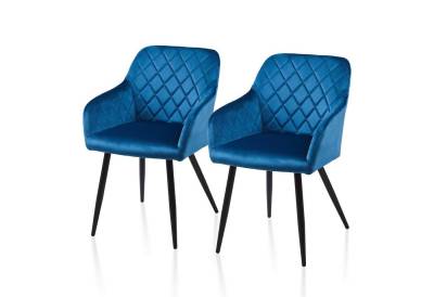 CLIPOP Esszimmerstuhl Küchenstuhl aus Samt (2er Set), Polsterstuhl Sessel mit Rückenlehne von CLIPOP