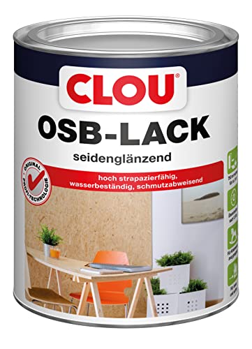 Clou OSB Lack: Seidenglänzender Holzlack zur Versiegelung von OSB-Platten, farbloser Parkettlack, wasserabweisend, 750ml von CLOU