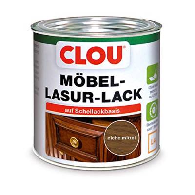 CLOU L4 Möbel-Lasur-Lack eiche mittel 0,125 Liter von CLOU
