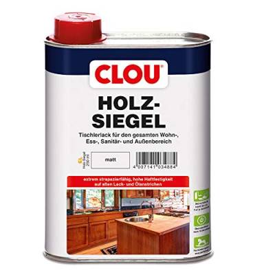 CLOU Holz-Siegel Tischlerlack: Premium Klarlack zur Lackierung von Möbeln, Treppen, Parkett und im Garten, matt, 0,25 L von CLOU