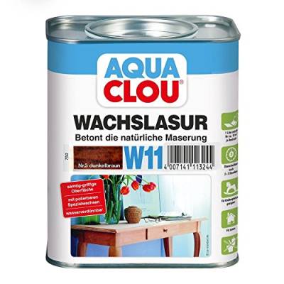 Clou Wachslasur W11 Dunkelbraun 0,750 L Transparente Schnelltrocknende Wachslasur Schützt, Veredelt Holzmöbel, Regale Im Innenbereich von CLOU