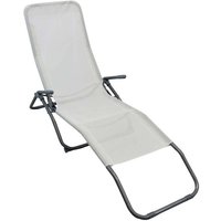 Klappbarer Liegestuhl aus lackiertem Metall Farbe Stuhl für Garten Strand Mod. Samba weiß von COSMA
