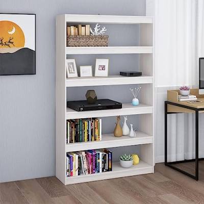 CRAFOV Bücherregal, Aufbewahrungsschrank aus Holz, für Wohnzimmer, Schlafzimmer und Büro, 100 x 30 x 167,5 cm, Weiß, Bücherregale von CRAFOV