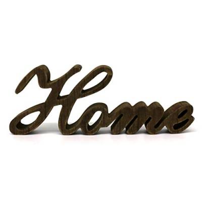 CVHOMEDECO. Rustikales Vintage Distressed Holz Wort Zeichen freistehend Home Tischplatte/Regal/Home Wand/Büro Dekoration Kunst, 29,9 x 10,8 x 2,5 cm von CVHOMEDECO.