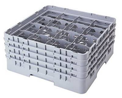 Voetglazenkorf m/5 opzetstukken 500x500 H 308mm max 257mm 16 comp. Cambro 16S958-151 Soft Gray von Cambro