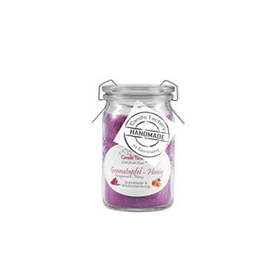 Candle Factory Baby Jumbo Duftkerze aus pflanzlichem Stearin im hitzebeständigen Glas der Marke Weck®, bis zu 24h Brennzeit, Duft: Granatapfel-Honig von Candle Factory