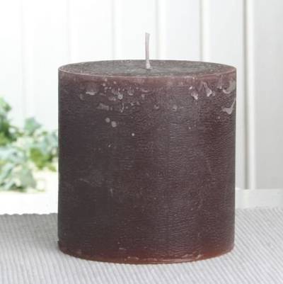 Rustik-Stumpenkerze, 10 x 10 cm Ø, kaffeebraun von CandleCorner Rustik-Kerzen