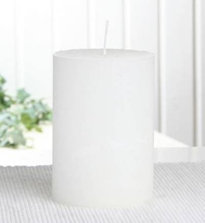 Rustik-Stumpenkerze, 10 x 7 cm Ø, weiß von CandleCorner Rustik-Kerzen