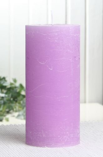 Rustik-Stumpenkerze, 15 x 7 cm Ø, flieder von CandleCorner Rustik-Kerzen