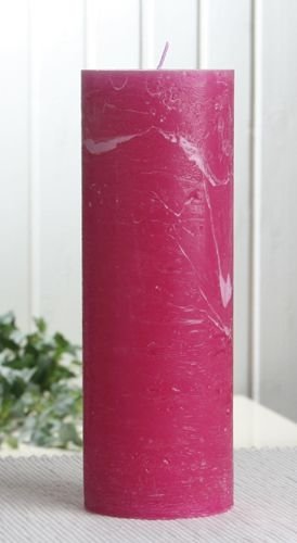 Rustik-Stumpenkerze, 20 x 7 cm Ø, fuchsia von CandleCorner Rustik-Kerzen