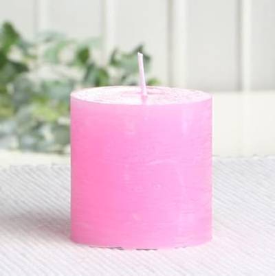 Rustik-Stumpenkerze, 5 x 5 cm Ø, rosa von CandleCorner Rustik-Kerzen
