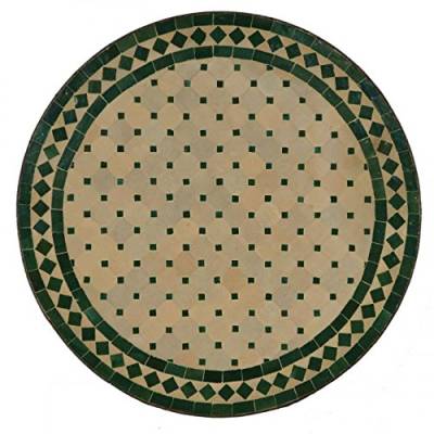 Casa Moro Mediterraner Mosaiktisch grün terrakotta Ø 100cm groß rund mit Gestell H 73 cm | Kunsthandwerk aus Marokko | Gartentisch Esstisch Balkontisch Bistrotisch MT2199 von Casa Moro