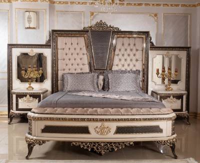 Casa Padrino Bett Casa Padrino Luxus Barock Doppelbett und 2 Nachtkommoden von Casa Padrino