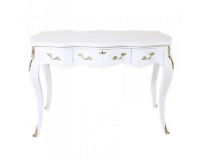 Casa Padrino Schreibtisch Barock Schreibtisch Sekretär / Konsole Weiß / Silber 120 x 60 x H80 cm - Luxus Möbel von Casa Padrino