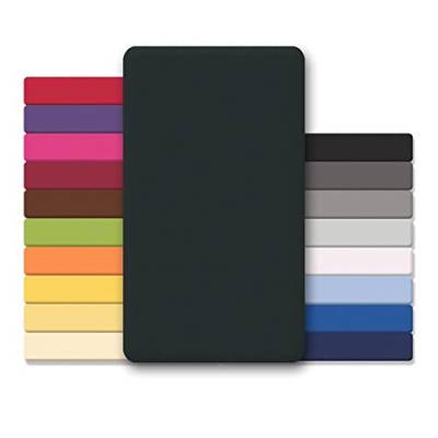 CelinaTex Jersey Topper Spannbettlaken Lucina Doppelpack 140x200-160x200cm schwarz 100% Baumwolle gekämmt bis 12cm Matratzenhöhe Oeko-TEX von CelinaTex