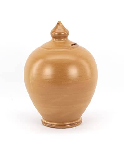 CEAR Keramik - Spardose zum Brechen H 26 cm aus Keramik aus Caltagirone komplett von Hand gefertigt, Farbe Leder von Ceramiche Azzaro & Romano Caltagirone