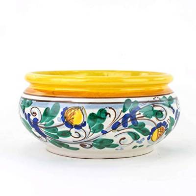 CEAR ceramiche - Bonsai Vase aus Caltagirone Keramik, sizilianische Kunstkeramik - Gelb - Innen und Außen von Ceramiche Azzaro & Romano Caltagirone