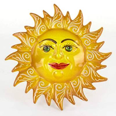 Ceramiche Azzaro & Romano Caltagirone Sizilianische Sonne zum Aufhängen, Durchmesser 21 cm, handgefertigt, hergestellt in Italien (Sonne 1) von Ceramiche Azzaro & Romano Caltagirone