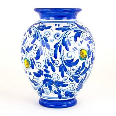 Dekorative Vase aus Keramik von Caltagirone, von Hand dekoriert von Ceramiche Azzaro & Romano Caltagirone