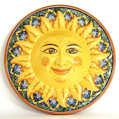 CEAR Keramik - Sonne aus Keramik für die Wand (ø 43 cm), handdekoriert, Sole Caltagirone. von Ceramiche Azzaro & Romano Caltagirone