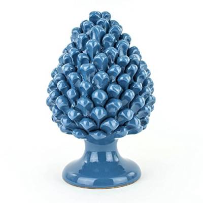 Tannenzapfen aus Keramik von Caltagirone – Kobaltblau – H 25 cm – komplett handgefertigt – 100% Made in Italy von Ceramiche Azzaro & Romano Caltagirone