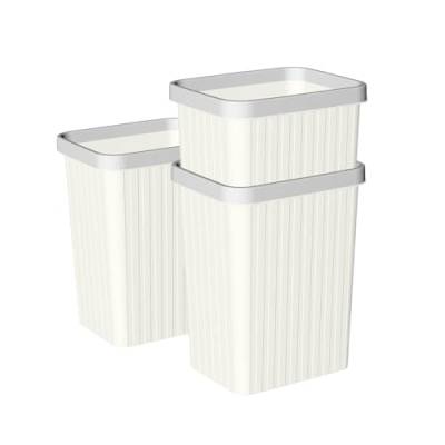 Cetomo 8.2L * 3 Set, Papierkorb Mülleimer, Papierkorb, Mülltonne für Badezimmer, Küchen, Home Offices, Schlafsaal weiß von Cetomo