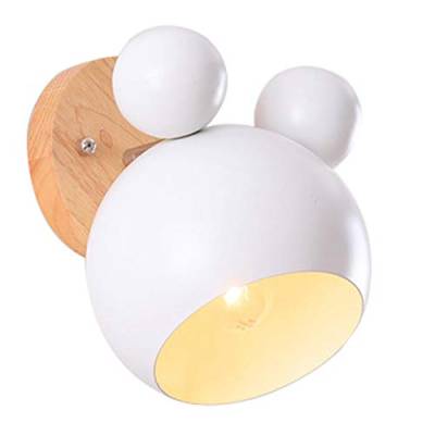 E27 kreative Wandlampe Kinder Nachttischlampe Schlafzimmer Kinderzimmer Wandleuchte Innen Wandleuchten Eisen Holz Wandlampen Verstellbar Küche Wandbeleuchtung Deko Decke Cartoon Wandleuchten（Weiß） von Chao Zan