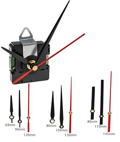 ChiliTec Funk Uhrwerk 3 Metallzeiger Sets Funk-Uhrwerk Bausatz Kunststoffgehäuse zum Hängen DCF Uhren-Bausatz 2 Stück von ChiliTec
