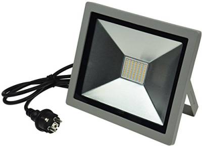 ChiliTec LED Fluter Aussenstrahler Flutlicht 50Watt IP44 Aussen Scheinwerfer - 1,5m Kabel mit Schutzkontaktstecker Licht 4000k / Neutralweiss von ChiliTec