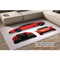 Lambo Teppich, Roter Sportwagen Huracan Evo Design Sportwagen, Kinderzimmer Dekor, Super Auto Boden Dekor Geschenk von ChilyPrints