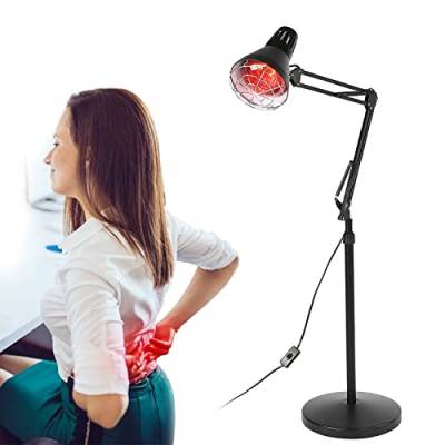 Cocoarm Infrarotlampe 150W Wärmelampe Rotlicht Strahler Infrarot-Wärmestrahler Infrarot Stehlampe Konstante Temperatur Rotlichtlampe mit Standfuß Heiztherapie zur Linderung von Muskelschmerzen von Cocoarm