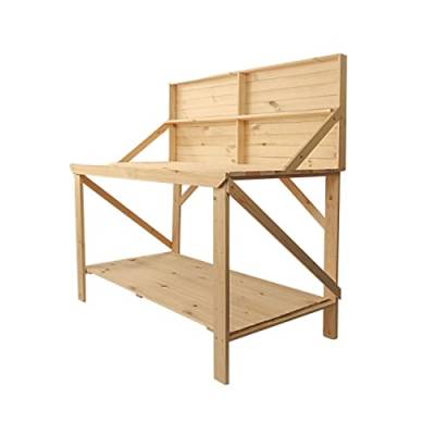 Werkbank UDO aus Holz mit Holzplatte 120 cm lang - Arbeitstisch Werkstatt - Multifunktionstisch - Werktisch Werkstatt Organizer von Coemo