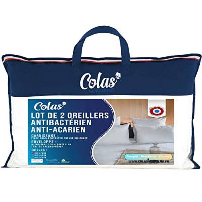 COLAS NORMAND Kissen, Antimilben- und antibakteriell, flauschig, 50 x 70 cm, lang anhaltende Wirkung, perfekte Hygiene, weich und bequem, waschbar, weiß von COLAS NORMAND