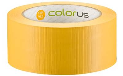 Colorus PVC Putzband PLUS | Putzerband 50 mm 33 m gelb gerillt | PVC Abklebeband für glatte und leicht raue Untergründe | PVC Klebeband für Innen und Außen | Gelbes Klebeband UV-beständig von Colorus