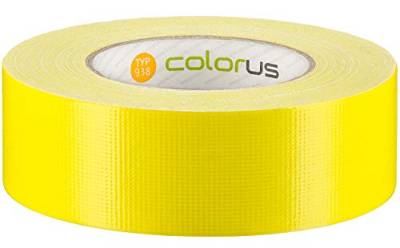 Colorus Premium Beton Gewebeband 44 mm x 50 m | Betonband gelb für raue Oberflächen | Gewebeklebeband Klebeband ultra robust | Panzertape UV-beständig, wasserfest | Panzerband extra stark von Colorus