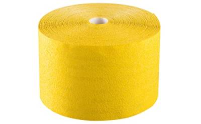 Schleifpapierrolle 115 mm x 45 m Aluminium Oxid P120 | Schleifpapier gelb Handschleifpapier Körnung 120 | Schleifrolle Schmirgelpapier für Holz, Spachtel, Gips, Metall, etc. von Colorus