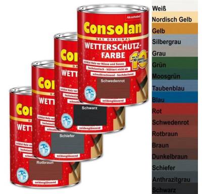 Consolan  Wetterschutzfarbe Wetterschutzfarbe 750 ml Deckend Holzschutzlack, 750 ml von Consolan 