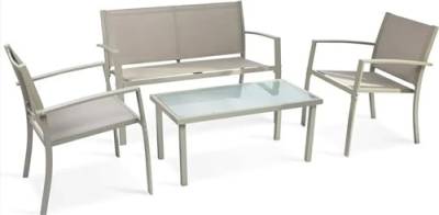 Cosma Santiago Gartenmöbel-Set, Tisch mit Stühlen, 4-teilig, Braun von Cosma