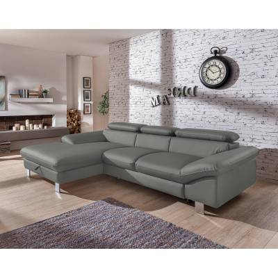 Cotta Ecksofa Waiho Dunkelgrau Kunstleder 268x73x169 cm (BxHxT) mit Schlaffunktion/Bettkasten Modern von Cotta