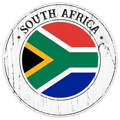 Südafrika Metall-Blechschild Wandschild Südafrika Nationalflagge Retro Metall Wandbehang Schild Land Souvenir Rundes Schild Qualität Metallschild für Veranda Outdoor Schlafzimmer 22,9 x 22,9 cm von CowkissSign