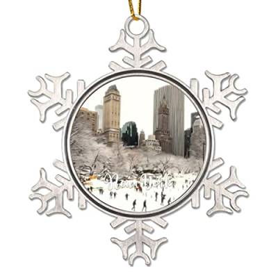 USA City New York Weihnachtsdekoration City Souvenirs Reise Geschenk Weihnachten Andenken Metall Schneeflocke Xmas Ornaments Cities in New York States Weihnachtsdekorationen Geschenk von CowkissSign