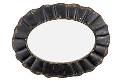 Creative Co-op Oval Mirror with Distressed Black Scalloped Metal Frame von Creative Co-op