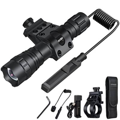 DARKBEAM Infrarot-Taschenlampe nachtsicht 940nm LED-Infrarot-Licht 5W, Arbeit für Nachtsichtgeräte, Zoombare Unsichtbare IR-Strahler Wiederaufladbare für Jagd, Beobachtung, Rettung, mit Akku & Clip von DARKBEAM